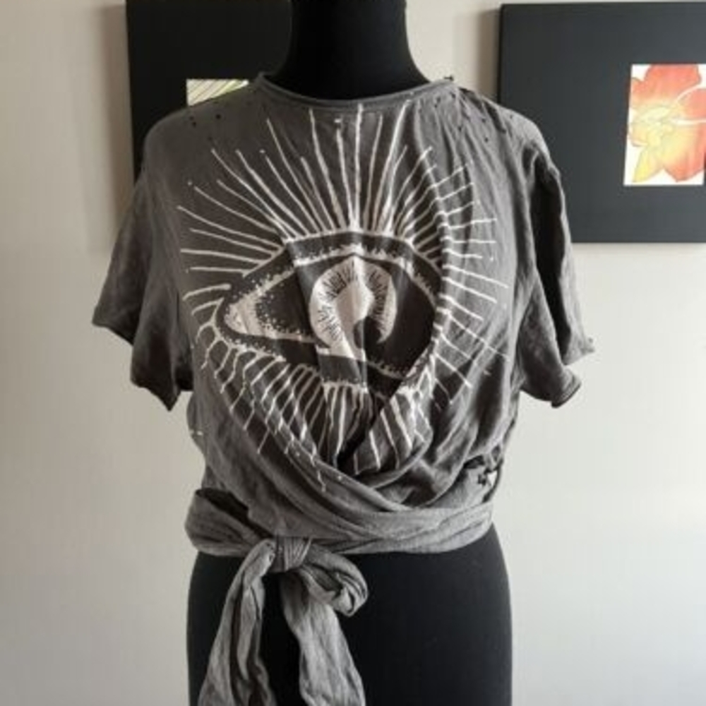 Gray Graphic Women's Top
